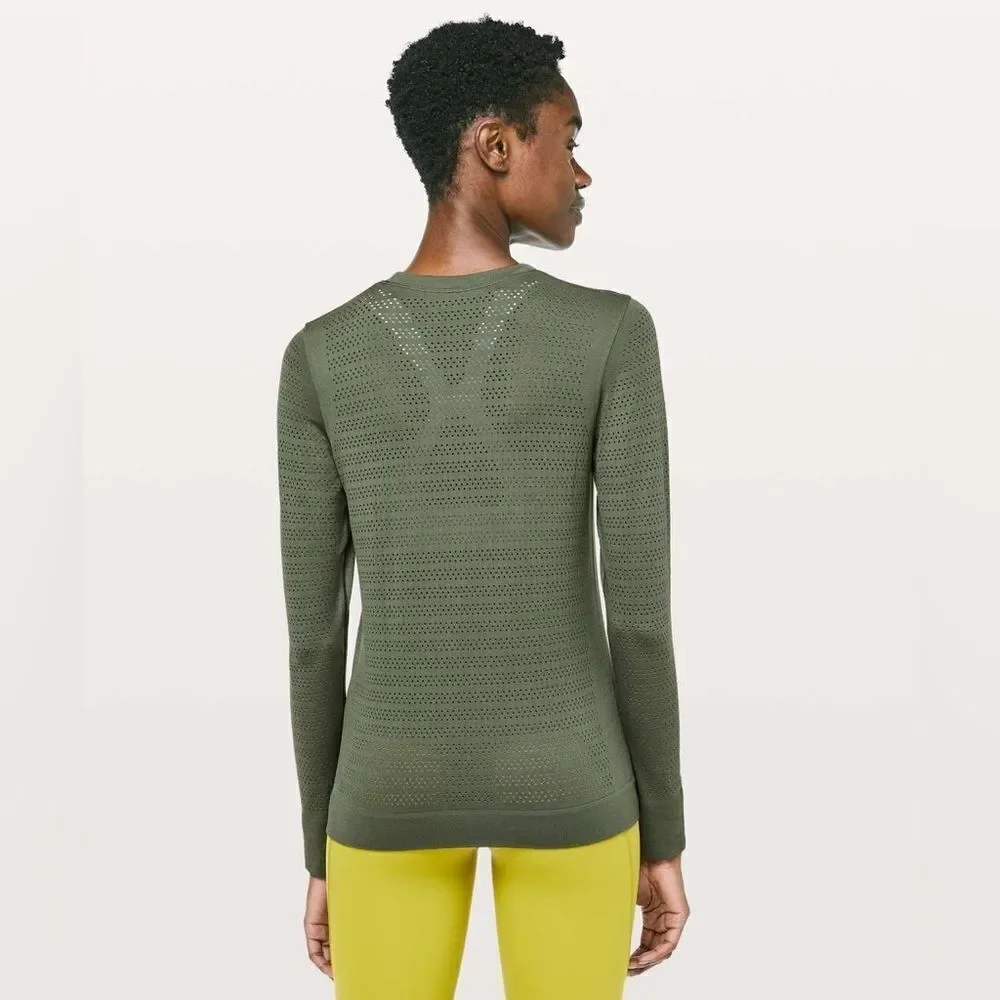 Lululemon Breeze By Long Sleeve Top Barracks Green